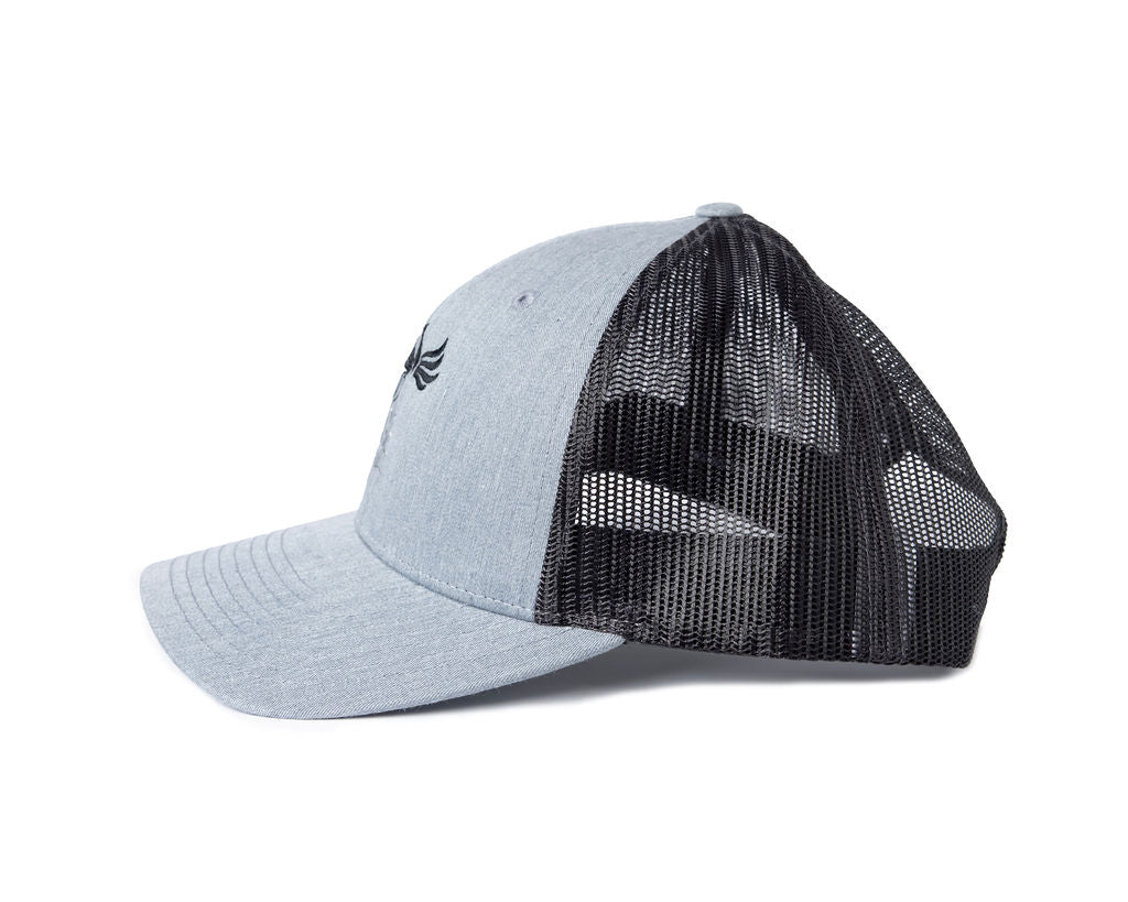 RISE-HAI EMBROIDERED LOGO TRUCKER SNAPBACK CAP