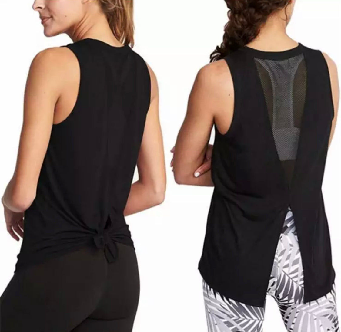 WOMEN YOGA WORKOUT MESH SPORTS TANK TOP