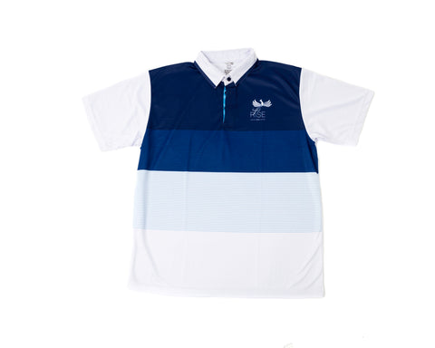MEN'S RISE-HAI PERFORMANCE POLO(WHITE/BLUE)