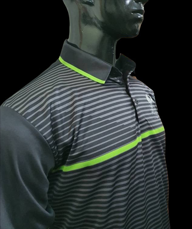 MEN'S RISE-HAI PERFORMANCE POLO(BLACK/LIME GREEN)