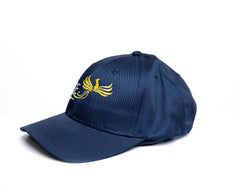 RISE-HAI EMBROIDERED LOGO STRUCTURED TWILL CAP NAVY