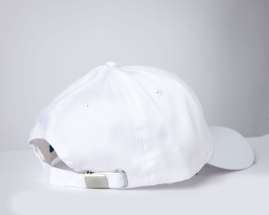 RISE-HAI EMBROIDERED LOGO SIX PANEL CAP WHITE